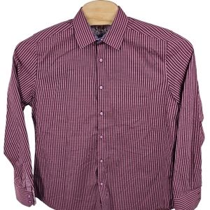 Robert Graham Men's Large Dalegard Red Geometric‎ Long Sleeve Flip Cuff Shirt RG